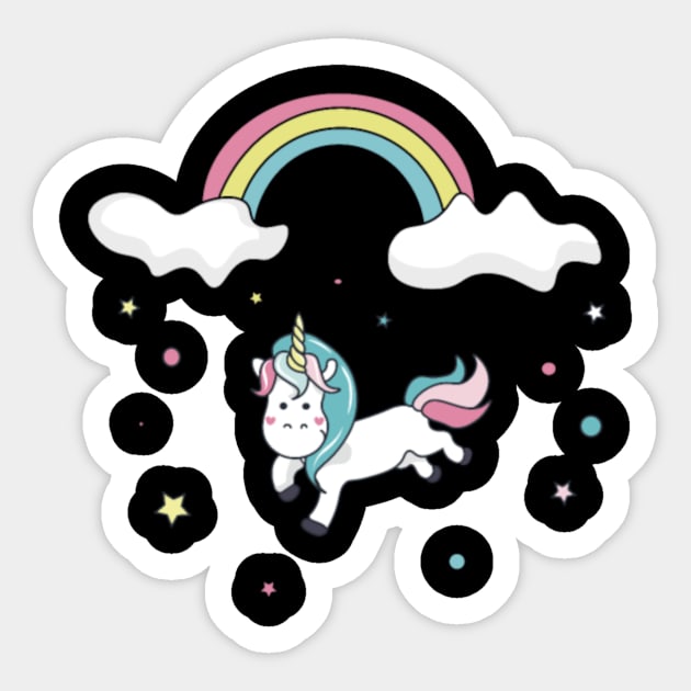 Vegan unicorn under the rainbow Sticker by Xizin Gao